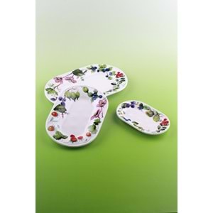 İnci serisi berry garden 3 boy porselen kayık tabak