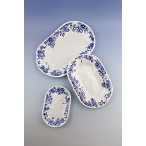 İnci serisi blue blanc 3 boy porselen kayık tabak