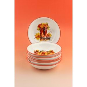Oranj fall 6 parça porselen çerezlik