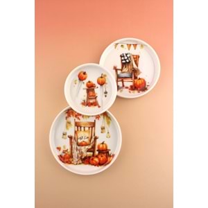 Halloween 3 boy porselen tabak seti