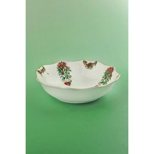 Christmas love altın yaldızlı porselen salata kasesi