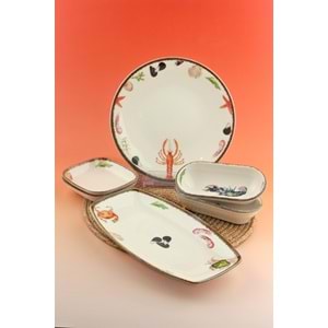Retro balık 2 kişilik 7 parça balık & meze takımı