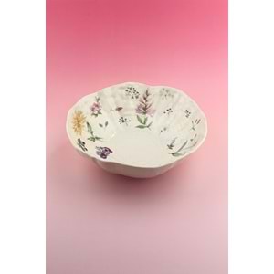 Spring flowers büyük boy porselen salata kasesi