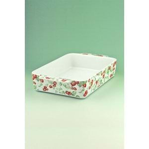 Çilek dikdörtgen porselen fırın kabı