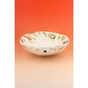 Balık büyük boy porselen salata kasesi