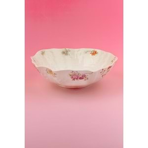 Dantel çiçek büyük boy porselen salata kasesi