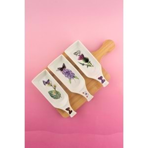 Botanik bambu standlı 4 parça çerezlik