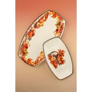 Retro fall'25 garden 2 boy porselen kayık tabak