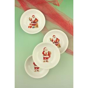 Santa joy 4 parça porselen çerezlik
