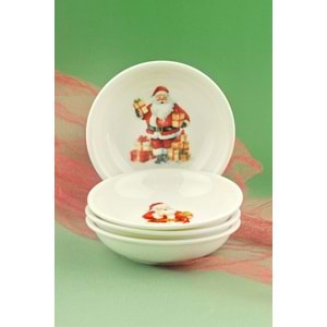 Santa joy 4 parça porselen çerezlik