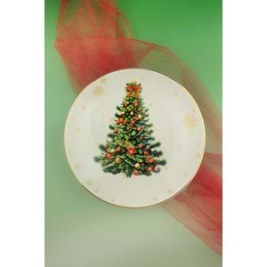 Christmas tree altın yaldızlı porselen salata kasesi