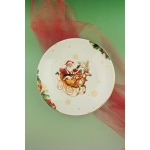 Christmas reindeer altın yaldızlı porselen salata kasesi