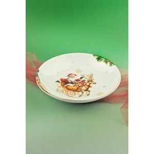 Christmas reindeer altın yaldızlı porselen salata kasesi