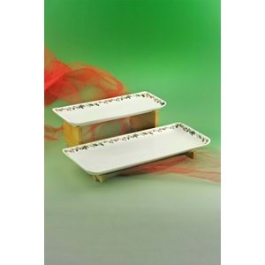 Christmas porselen iki katlı sunumluk