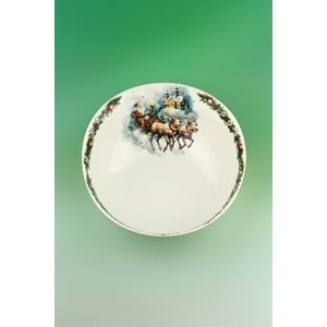 Merry X'mas büyük boy porselen salata kasesi