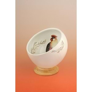 Retro horoz bambu ayaklı porselen kase