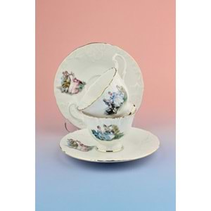 Altın yaldızlı markis 2 kişilik kahve fincan takımı