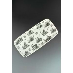 Siyah royal porselen sunum tabağı/tepsisi