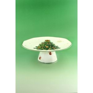 Christmas tree porselen ayaklı sunum tabağı