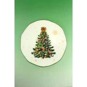 Christmas tree porselen ayaklı sunum tabağı