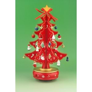 Wooden christmas tree music box