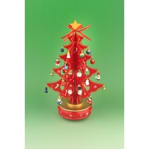 Wooden christmas tree music box