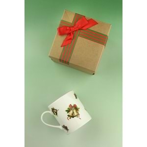 Christmas bells altın yaldızlı porselen kupa yılbaşı hediye kutulu