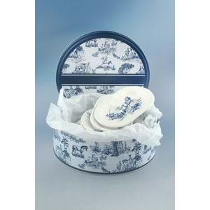 İnci serisi mavi İngiliz 8 parça porselen pasta takımı