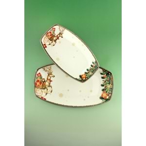 Retro christmas gifts 2 boy porselen kayık tabak