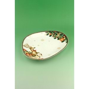 Retro christmas gifts porselen servis/sunum tabağı