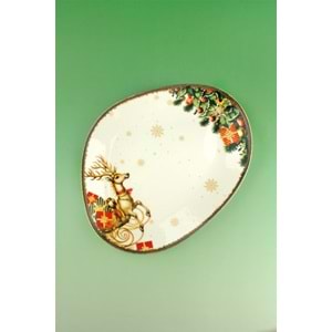 Retro christmas gifts porselen servis/sunum tabağı