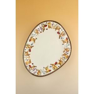 Retro tavşan porselen servis/sunum tabağı