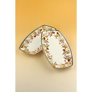 Retro tavşan 2 adet orta boy porselen kayık tabak