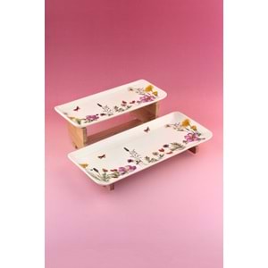 Meadow porselen iki katlı sunumluk