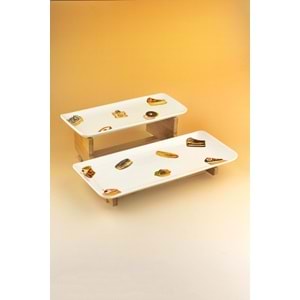 Cupcake porselen iki katlı sunumluk