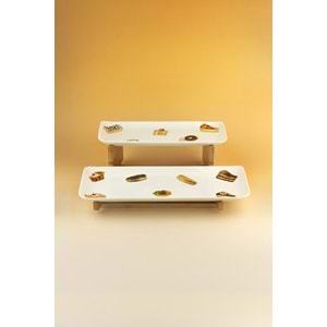 Cupcake porselen iki katlı sunumluk