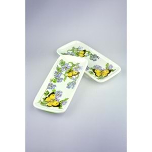 Lilac butterfly 2 parça porselen sunum tabağı