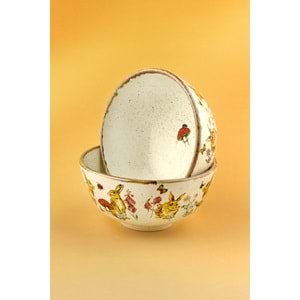 Tavşan retro iki adet porselen kase