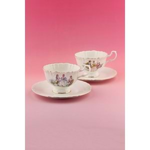 Markis altın yaldızlı 2 kişilik çay fincan takımı