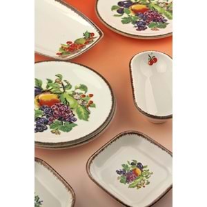 Retro fruit 4 kişilik 9 parça porselen kahvaltı takımı