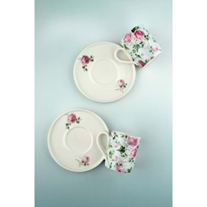 Blue ivy rose iki kişilik porselen kahve fincan takımı