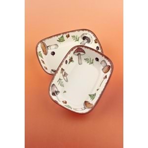 Retro mushrooms 2 adet porselen kahvaltılık/çerezlik