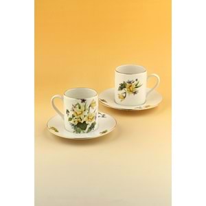 Veloria altın yaldızlı 2 kişilik çay/duble kahve fincan takımı