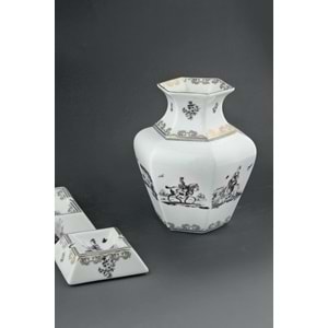 Siyah royal gold kadife kutulu porselen vazo