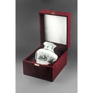 Siyah royal gold kadife kutulu porselen vazo