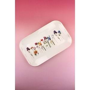 Beautiful flowers gold porselen tepsi