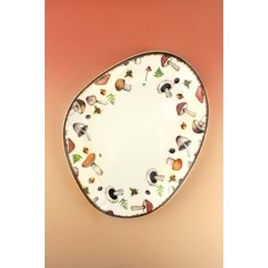 Retro mushroom porselen servis/sunum tabağı