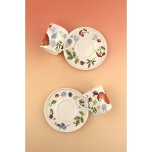 Sincap&tavşan iki kişilik porselen kahve fincan takımı