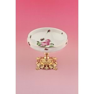 Pembe gül metal ayaklı porselen kase