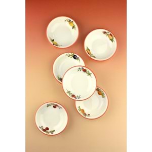 Oranj fruits 6 parça porselen çerezlik